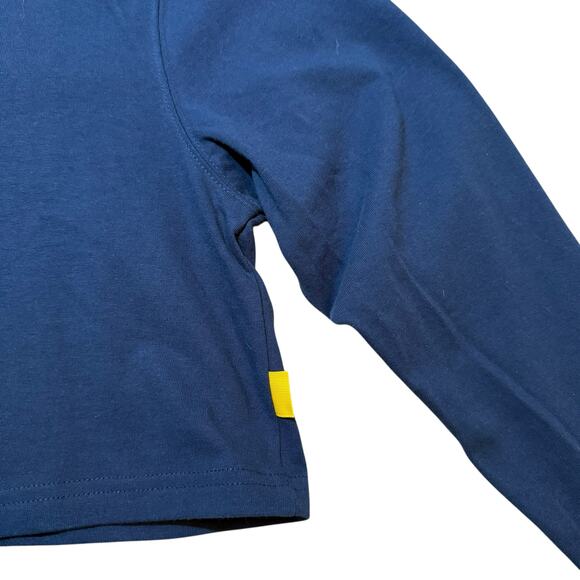 NWOT Yellow Label Co Crop Length Crewneck Cotton Sweatshirt Blue - Size XS - Picture 6 of 8